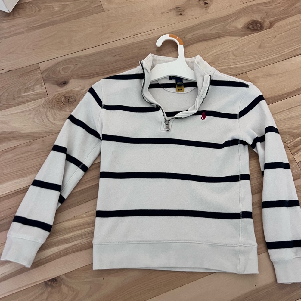 Kids Striped Sweater -navy and White